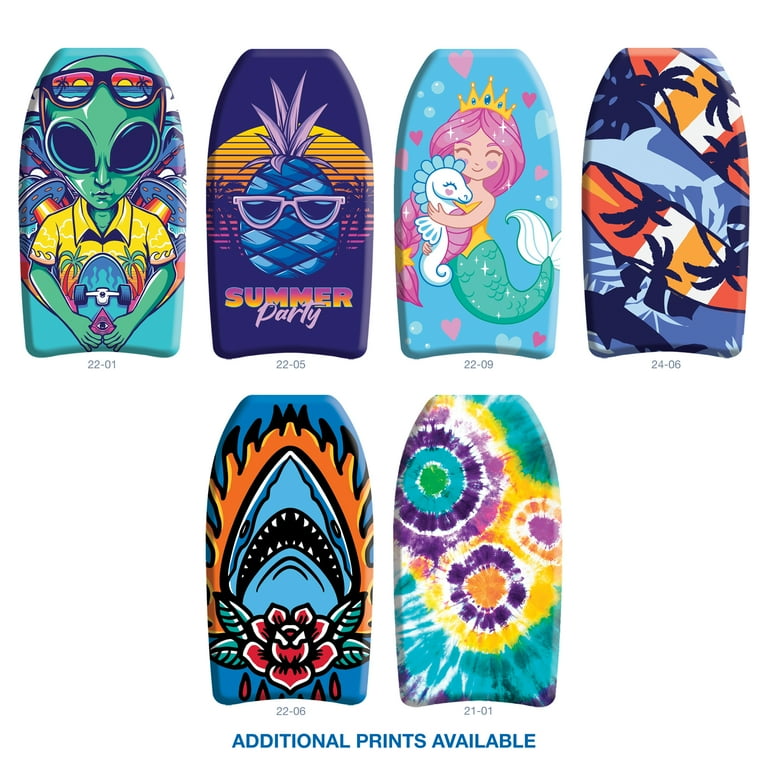 Bluewater Beach 27 Foam Bodyboard with Leash and Multicolor