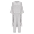 thumbnail image 7 of Ashirexll Two Piece Sets for Women, Outfits for Women, Spring Fall Round Neck Casual Solid Color Linen Long Sleeve Pants Suit Set, 7 of 7