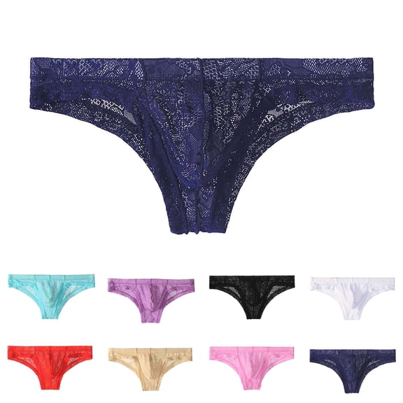 SGFCWSX Men's Sheer Lace Briefs in Lightweight Fabric** Blue XL