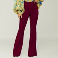 thumbnail image 5 of Hunpta Women High Waist Comfortable SlimFit Trousers With Buttons Flared Suit Pants, 5 of 9