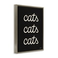 thumbnail image 4 of Stupell Industries Cats Repeating Typography Animals Painting Brown Floater Framed Canvas Art Print Wall Art, 25 x 31, 4 of 10