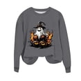 thumbnail image 6 of Inverlee Womens Halloween Sweatshirts Funny Pumpkin Ghost Print T-shirt Stretch Round Neck Sweatshirt Long Sleeve Dressy Casual Pullover Tops Halloween Party Supplies, 6 of 6