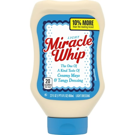 (2 Pack) Miracle Whip Light Dressing, 22 fl oz Squeeze