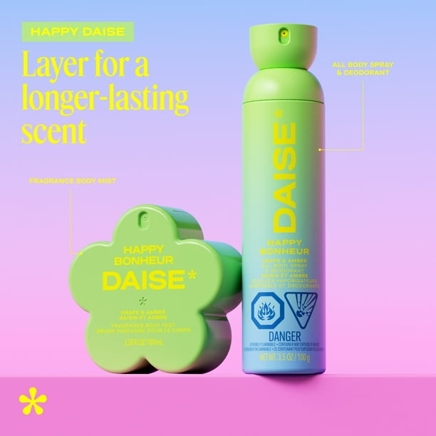 DAISE Happy Daise Fragrance Body Mist in Grape & Amber, 3.3 fl oz
