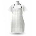 thumbnail image 3 of Abstract Apron, Repetitive Pattern of Monochrome Pointer Shapes in Vertical Direction, Unisex Kitchen Bib with Adjustable Neck for Cooking Gardening, Adult Size, White and Charcoal Grey, by Ambesonne, 3 of 4