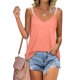 thumbnail image 2 of Camiseta sin mangas con tirantes finos para mujer, camiseta sin mangas de verano con tirantes finos de encaje para mujer Camiseta sin mangas con cuello en V para mujer, 2 of 5