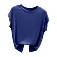 thumbnail image 2 of Bixock Tank Tops for Womens Sleeveless Blouse Solid Color Pullover Crew Neck Loose Casual Shirt Daily Fashion Wear Beach Vacation Summer Clothes, 2 of 6