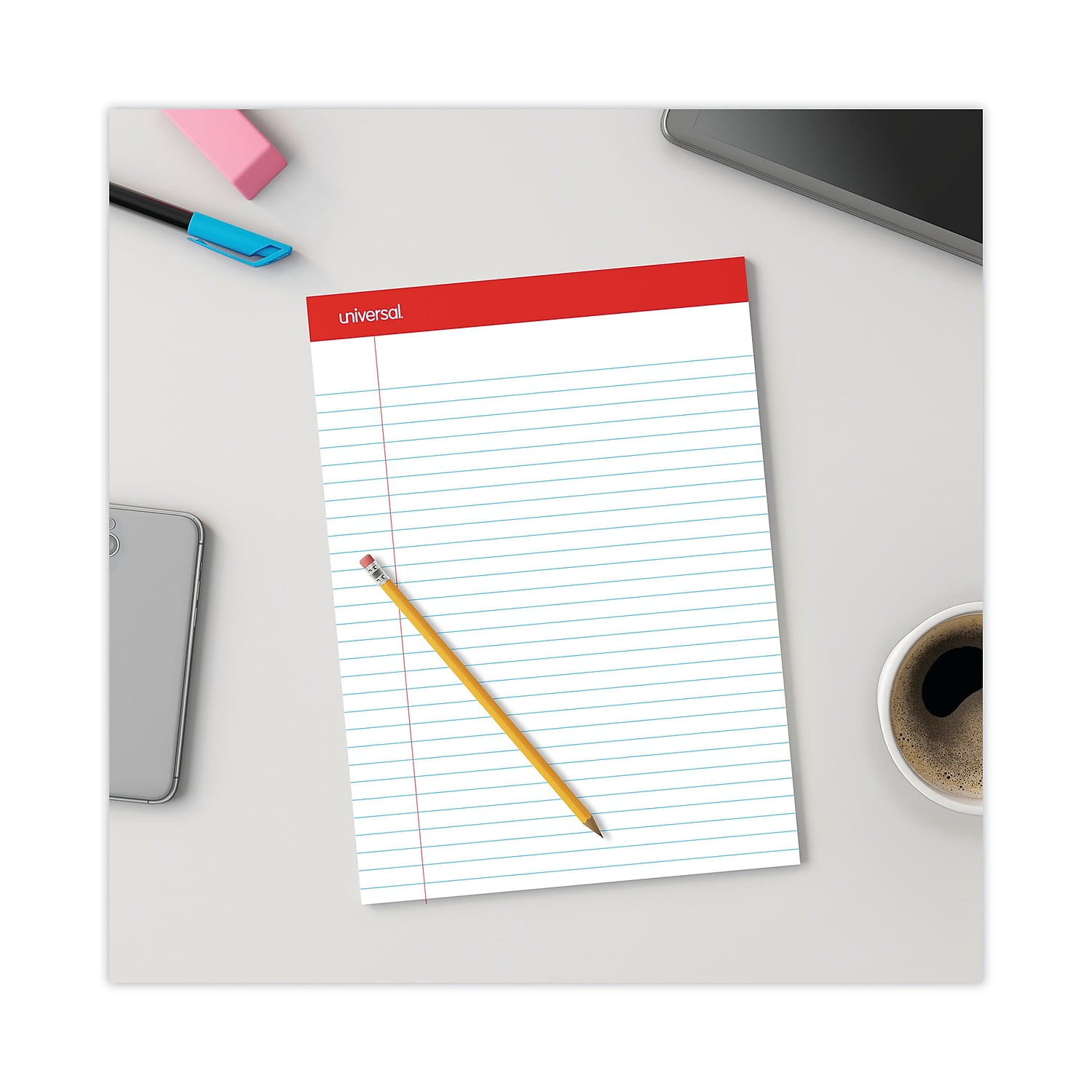 UNIVERSAL Perforated Edge Writing Pad Legal Ruled Letter White 50 Sheet Dozen 20630