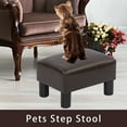 thumbnail image 6 of Homebeez PU Ottoman Footstool Square Padded Foot Rest Stool Seat,Brown, 6 of 6