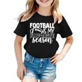 thumbnail image 2 of Gibobby Blusa Niñas Camisetas con estampado de de Rugby de manga corta para niños y niñas, ropa de moda (Negro, 9-10 Años), 2 of 3