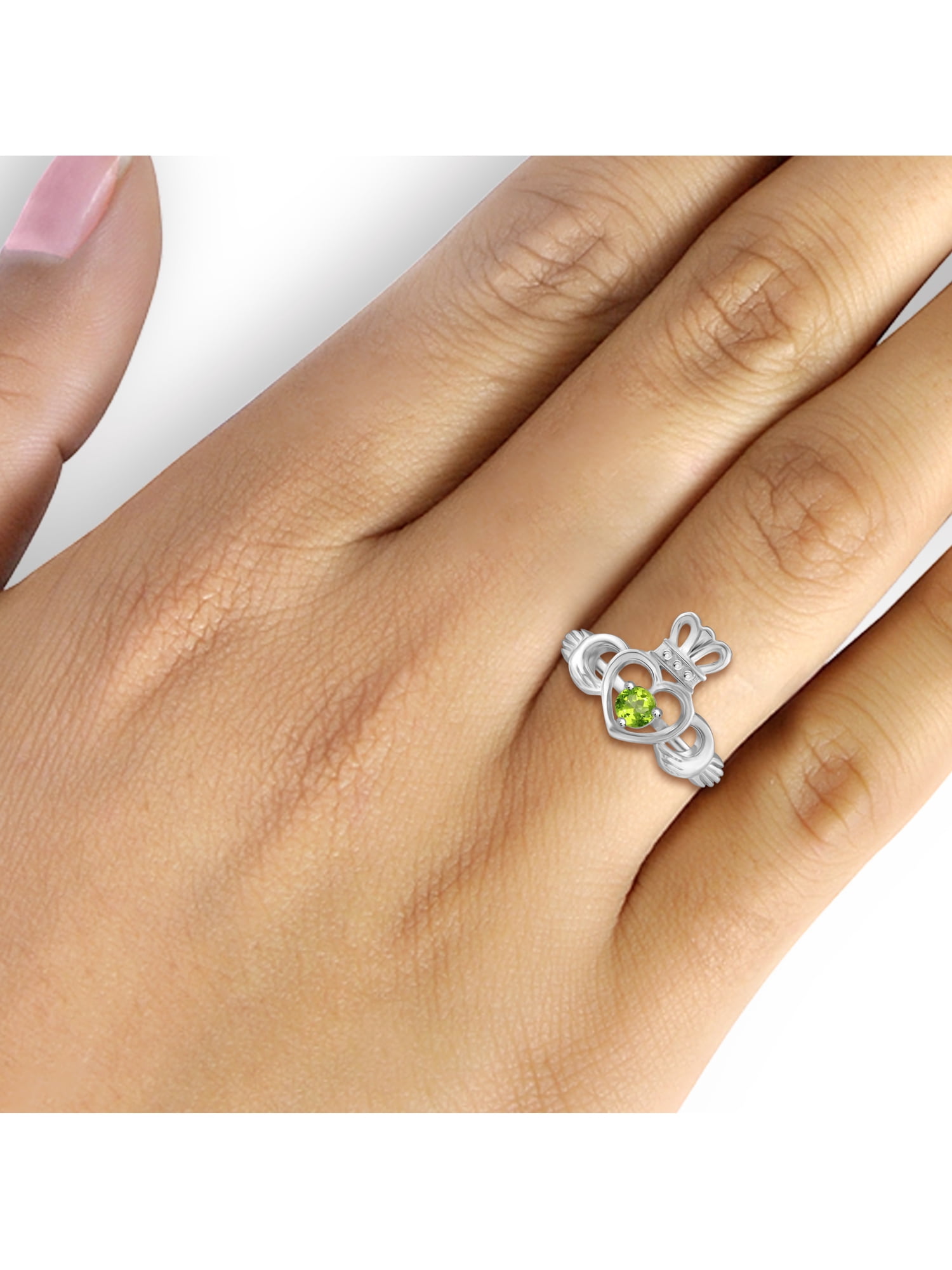 JewelersClub Peridot Ring Birthstone Jewelry – 0.25 Carat Peridot 0.925 Sterling Silver Ring Jewelry – Gemstone Rings with Hypoallergenic 0.925 Sterling Silver Band