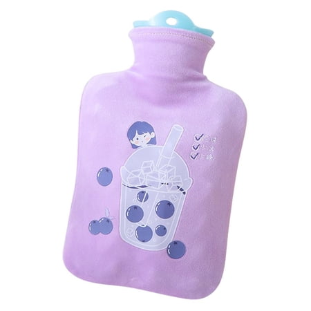 Washable Cartoon Mini Explosion-proof Winter Warm Water Injection Hot Water Bottles Hand Warmer PURPLE