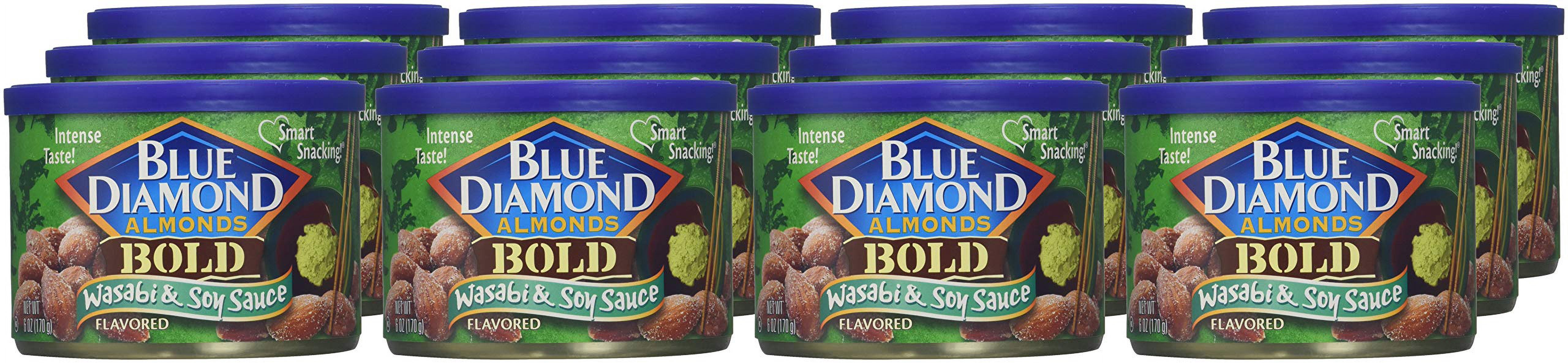 Blue Diamond Bold Wasabi & Soy Sauce Almonds 6 oz (Pack of 12)