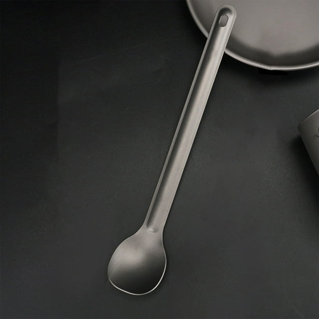 Ensemble de Couverts en Alliage de Titane 3 Pcs, Yannianjz Ensemble de Couverts en Alliage de Titane pour Adultes, Cuillère et Fourchette Portables, Ustensiles Réutilisables pour Camping, Randonnée, Pique-Nique, Voyage