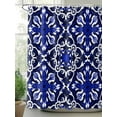 thumbnail image 2 of Shower Curtains Boho Blue Flower Bath Curtain Abstract BohemianStyle Waterproof Bathroom Shower Curtain Set with Hooks Decoration 72 x 72 Inches, 2 of 7
