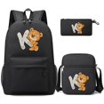 thumbnail image 1 of 3Pcs/set Little Bear 26 English Letters Bookbag Back To School Backpack Child Kawaii Gift with Pencil Case Shoulder Bag Backpack, 1 of 5