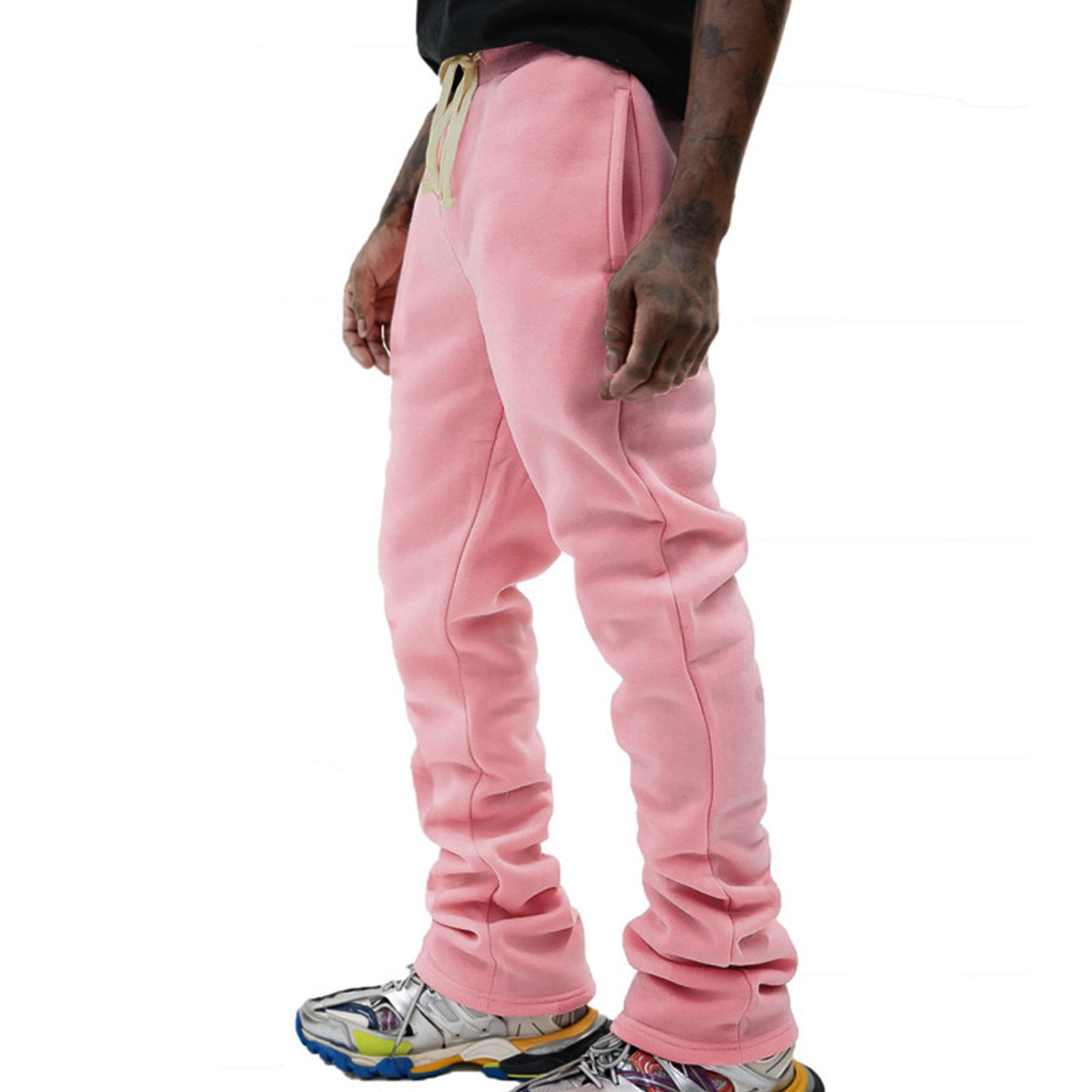 芸能人愛用のおすすめ最新情報 jjayotai Mens Sweatpants, Linen Stacked Flared Sweat Pants Clothing