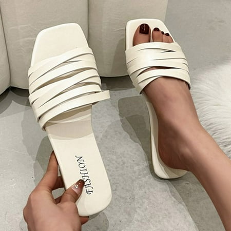 

〖Yilirongyumm〗 White 38 Slippers For Women Shoes Breathable Womens Flat Leisure Fashion Indoor Outdoor Slippers Casual Women s Slipper