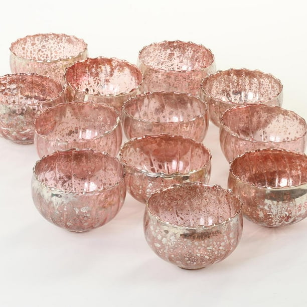 Koyal Wholesale Vintage Rose Gold Floating Tealight Candle Holders