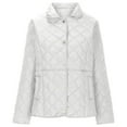 thumbnail image 6 of Women Quilted Barn Jacket Snap Button Diamond Long Sleeve Puffer Coat Outerwear with Pockets Warm, 6 of 7