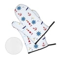 thumbnail image 3 of YFYANG Kits Mitaines et Porte-Pots 4 Pièces, Résistant à la Chaleur Lighthouse Sail Boat Seagull Graffiti Kitchen Tapis de Gant pour la Cuisson et la Cuisson, 3 of 8
