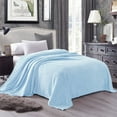thumbnail image 4 of Exclusivo Mezcla Twin Size Flannel Fleece Velvet Plush Bed Blanket as Bedspread, Coverlet, Bed Cover (60"x80", Ice Blue), 4 of 10