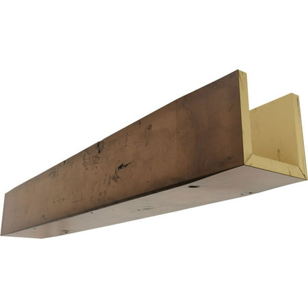 

8 W x 6 H x 14 L 3-Sided (U-beam) Knotty Pine Endurathane Faux Wood Ceiling Beam Aged