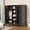 Black Square no Lock, variant on Polup Metal Armoire Wardrobe Closet with Hanging Rod, 71" Tall Clothing Storage Cabinet with Adjustable Shelves,Black