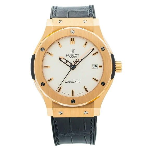 Pre-Owned Hublot Classic Fusion 511.PX.2610 45MM White Dial With Leather Bracelet