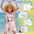 thumbnail image 5 of SEANATIVE Size 9-10 Years Girls Swimsuits One Piece Bathing Suit 2 Piece Set with Mesh Sarong Coverup Cut Out Beach Swimwear for Kids Teen Girl, Cartoon Cat Daisy Pink, 5 of 7