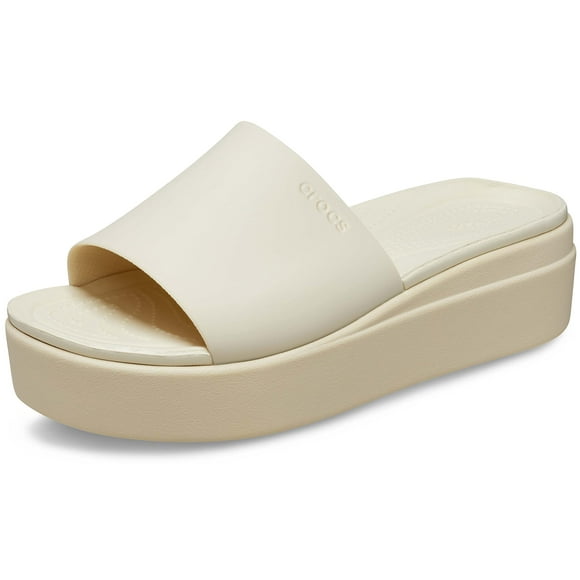 Crocs Women's Brooklyn Platform Slides Sandal, Bone, 9