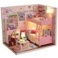 thumbnail image 1 of Ogrmar Wooden Dollhouse Miniatures DIY House Kit with Cover and Led Light-Blossom Age, 1 of 5