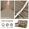 thumbnail image 4 of TAOCOCO Stretch Loveseat Slipcover with Middle Console, 4-Pieces Reclining Sofa Cover for 2 Seat Couch Recliner Sofa Slipocvers Furniture Protector, Khaki, 4 of 11