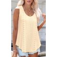 thumbnail image 3 of Gdvsclr Womens Tank Tops Sleeveless Eyelet Embroidery Scoop Neck Loose Fit Casual Summer Flowy Yellow M, 3 of 6