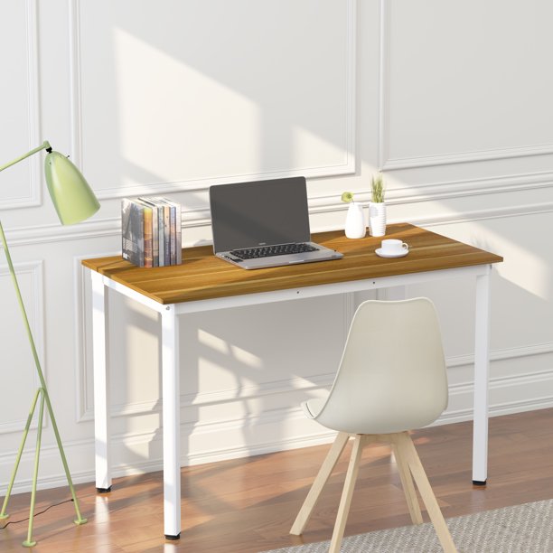 GEZEN Simple Computer Desk 55" Modern Small Desk Home Office Study Writing Desk Laptop Desk