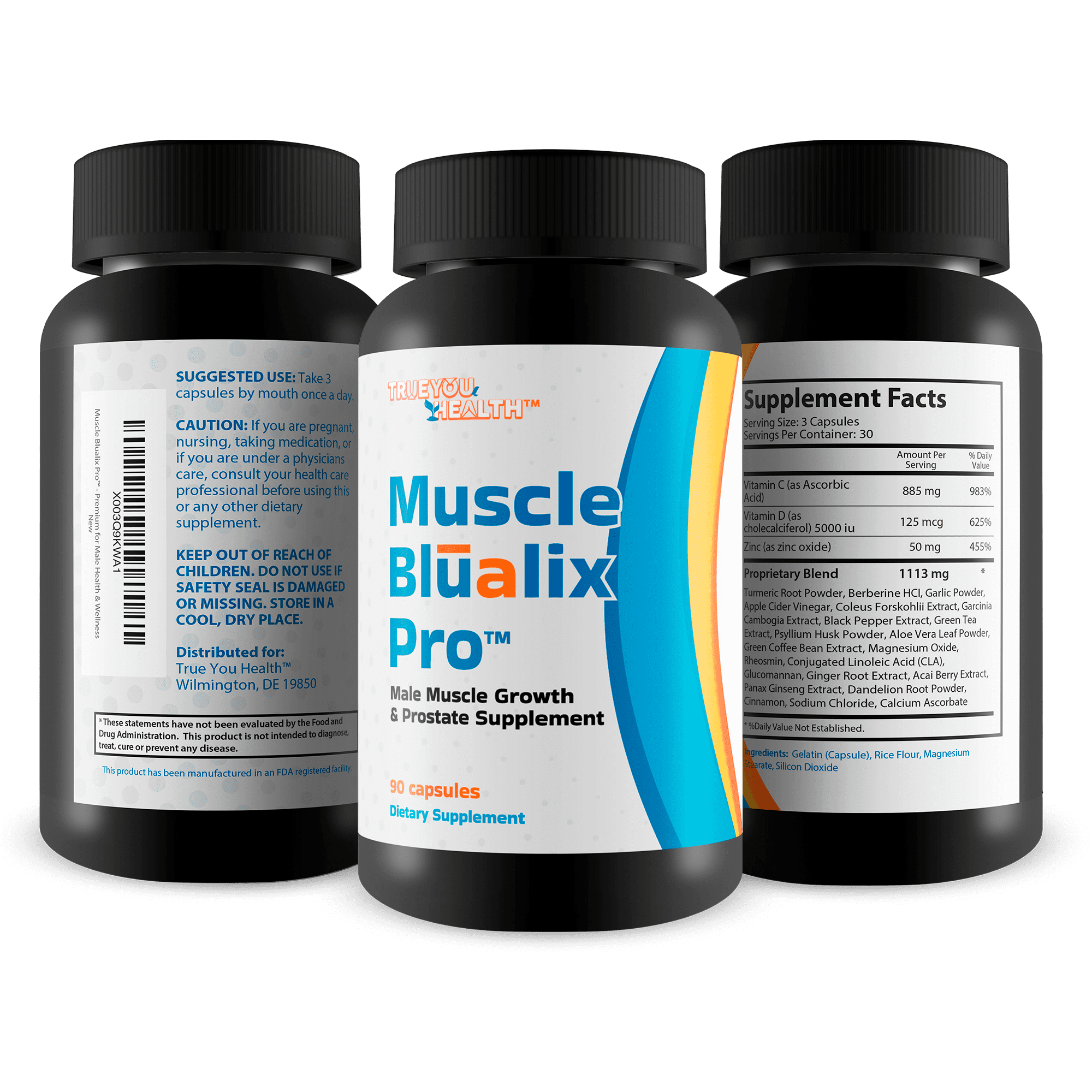 Muscle Blualix Pro - Premium Prostate Supplement for Men - Promote Healthy Energy & Motivation - Vitamin D & Zinc & Turmeric Prostate Formula - Antioxidant Prostate Support for Male Health & Wellness