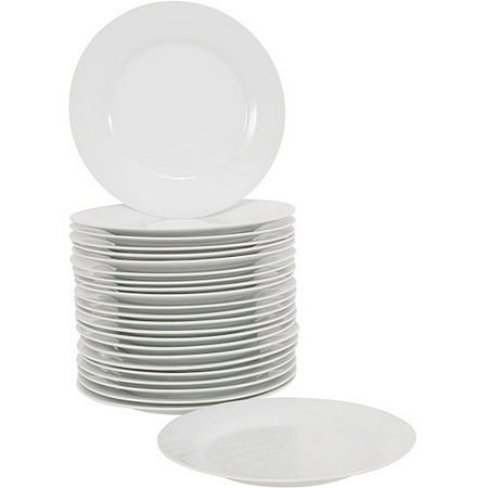 10 Strawberry Street 10.5" Round Dinner Plates, White, Set of 24