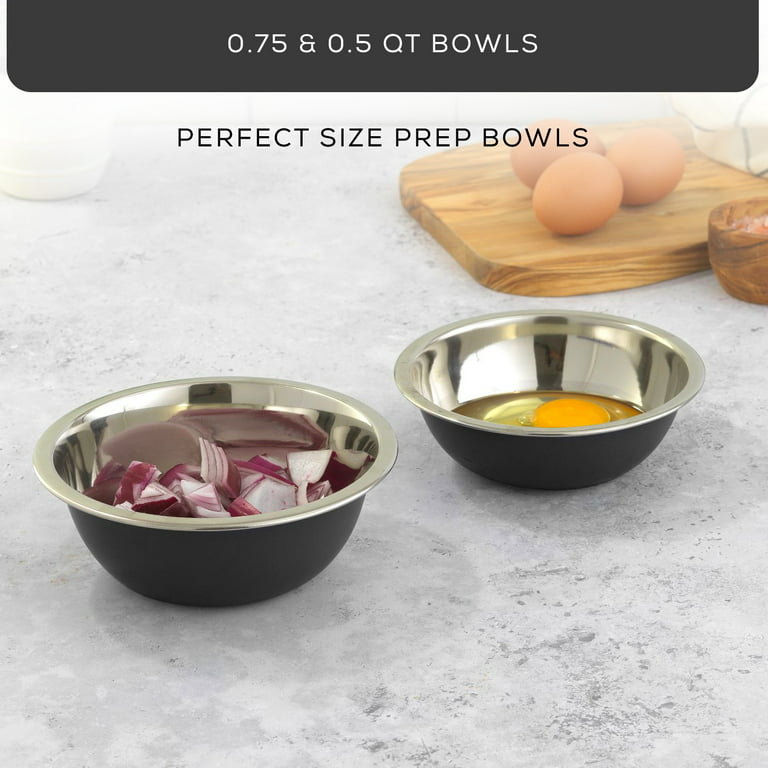 JoyJolt Set of 4 Glass Mixing Bowls with Lids ,Black