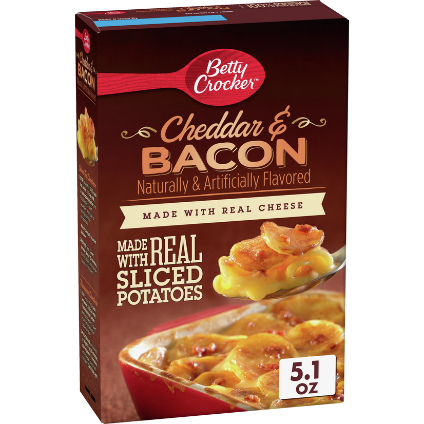 Betty Crocker Cheddar and Bacon Potatoes, Made with Real Cheese, 5.1 oz