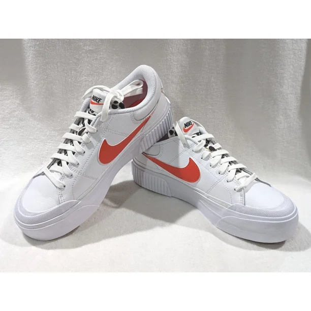 Nike Court Legacy Lift White/Orange Women's Platform Sneakers-Assorted Sizes NWB