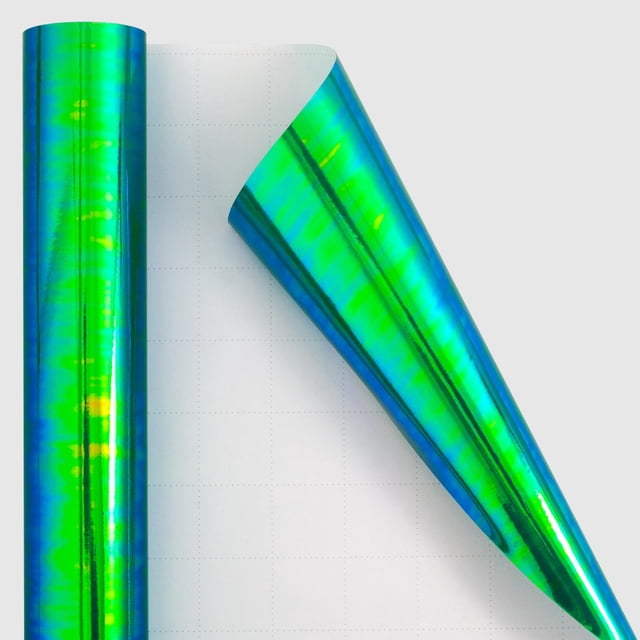 Papel para envolver regalos Burymento, 43 cm x 10 m, color verde iridiscente