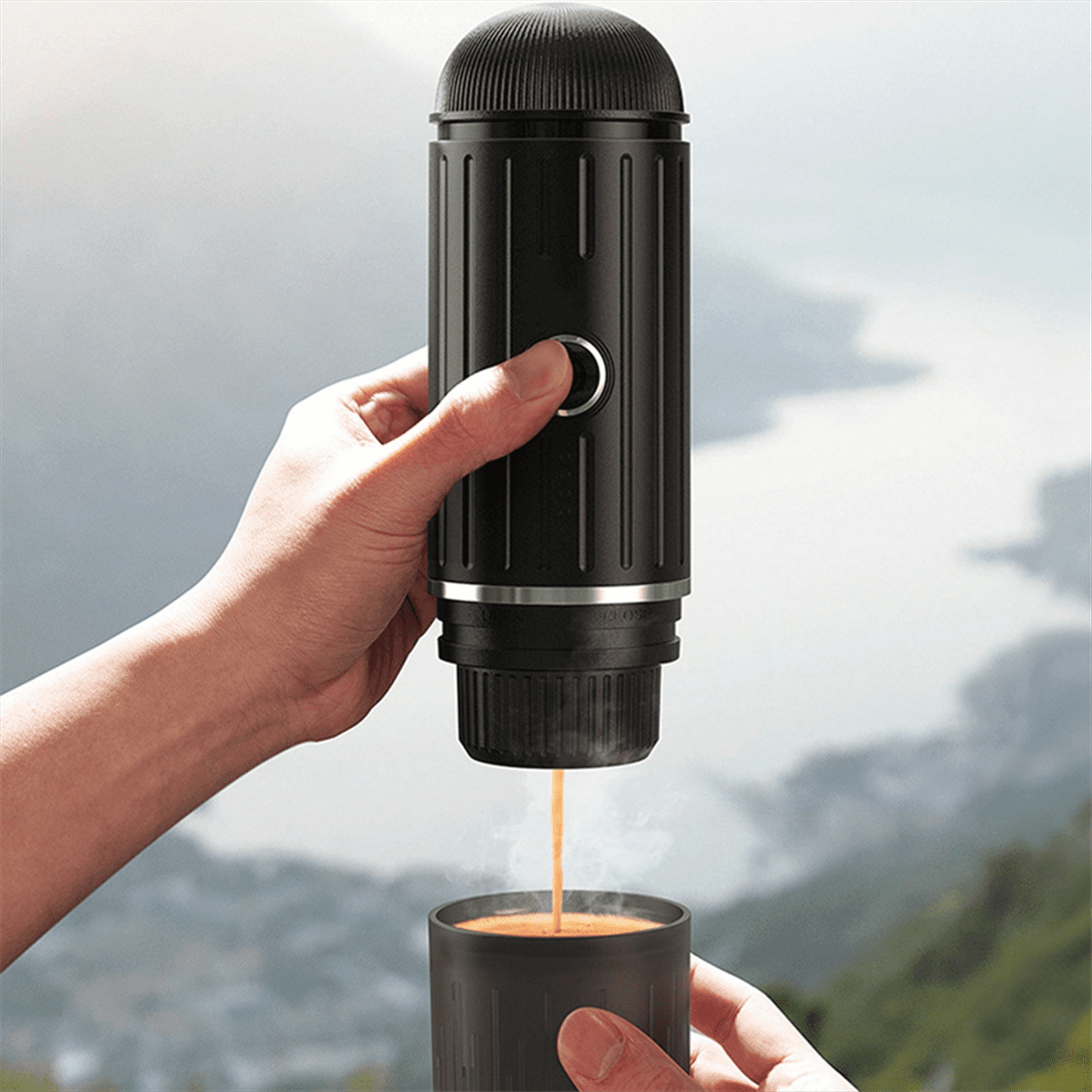 ckepdyeh Portable Italian Espresso Machine 2-In-1 Capsule Powder Fast Charge Electric Wireless Heating Coffee Machine for Outdoor