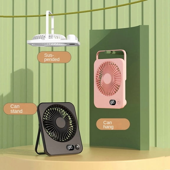 Portable Desk Fan USB Rechargeable Fan 180° Tilt Folding Personal Fan with Power Display 5 Speeds Ultra Quiet Table A,1 x Fan 1 x Battery 1 x Charging cable,Black