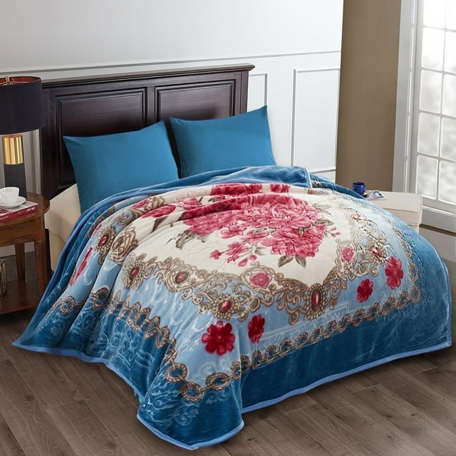 JML Couverture de Lit en Molleton Douce et Chaude Grand Lit, Réversible, Épaisse et Pelucheuse 83 x 91 Pouces, 5,7 Lb