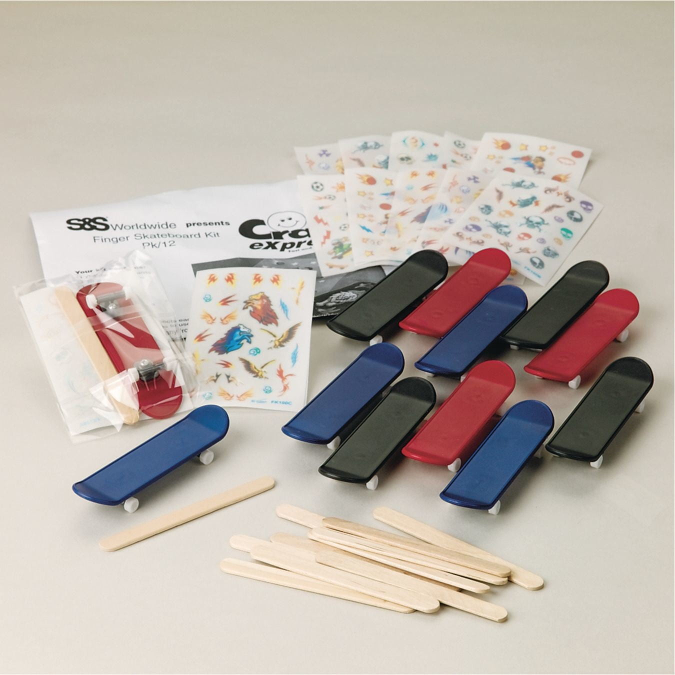 Mini Finger Skateboard, Pack of 12