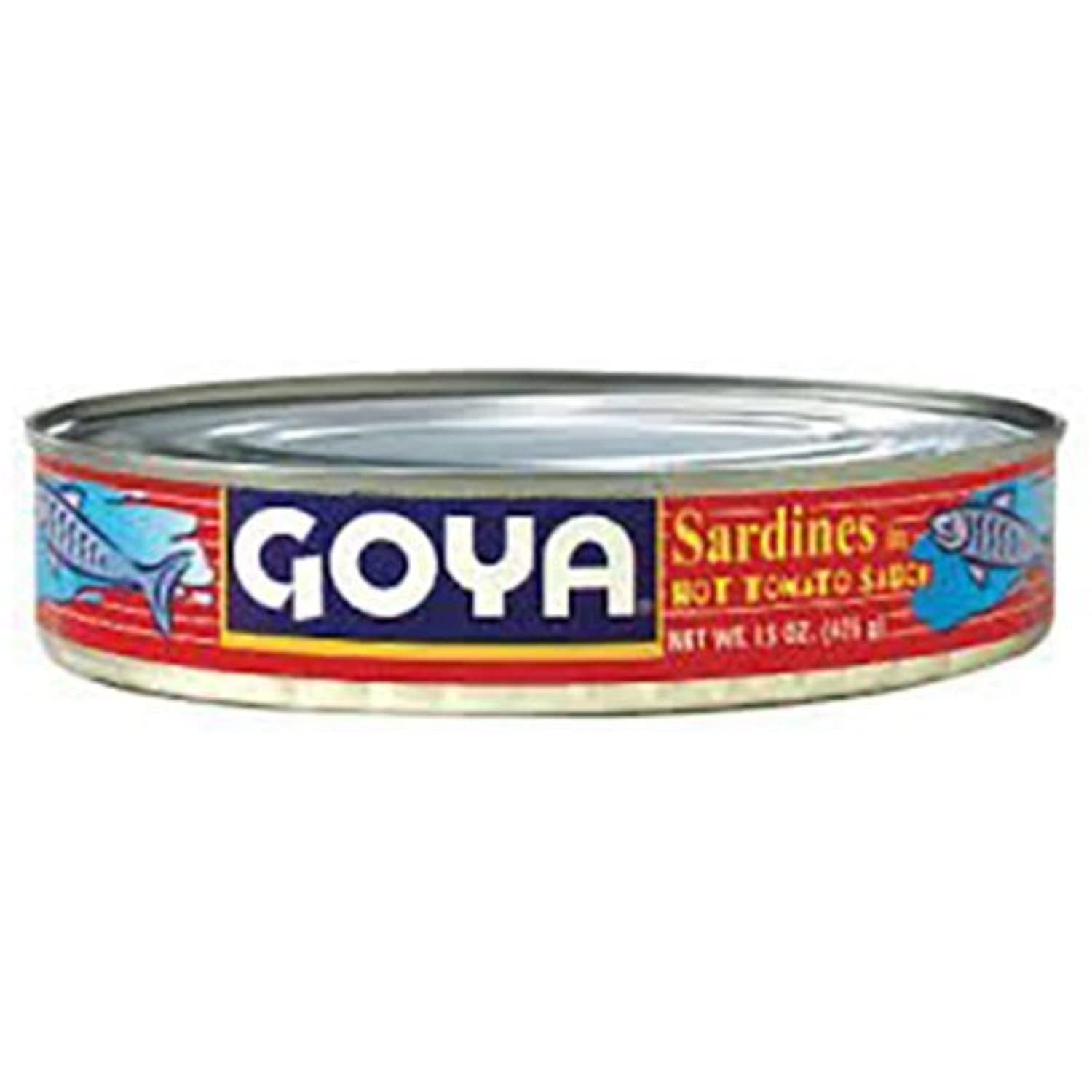 Goya Foods Sardines In Hot Tomato Sauce, 15 Ounce (Pack Of 24)