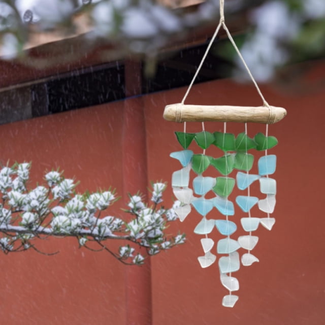 Campana de viento de vidrio colgante, hecha a mano, elegante, color aleatorio, decoración del hogar para mujeres y hombres, Día de Madre, patio,