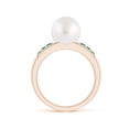 thumbnail image 2 of ANGARA South Sea Cultured Pearl Ring with Emeralds in 14K Rose Gold for Women | June Birthstone, Birthday, Anniversary, Jewelry Gift for Women | Pearl Ring, 2 of 8