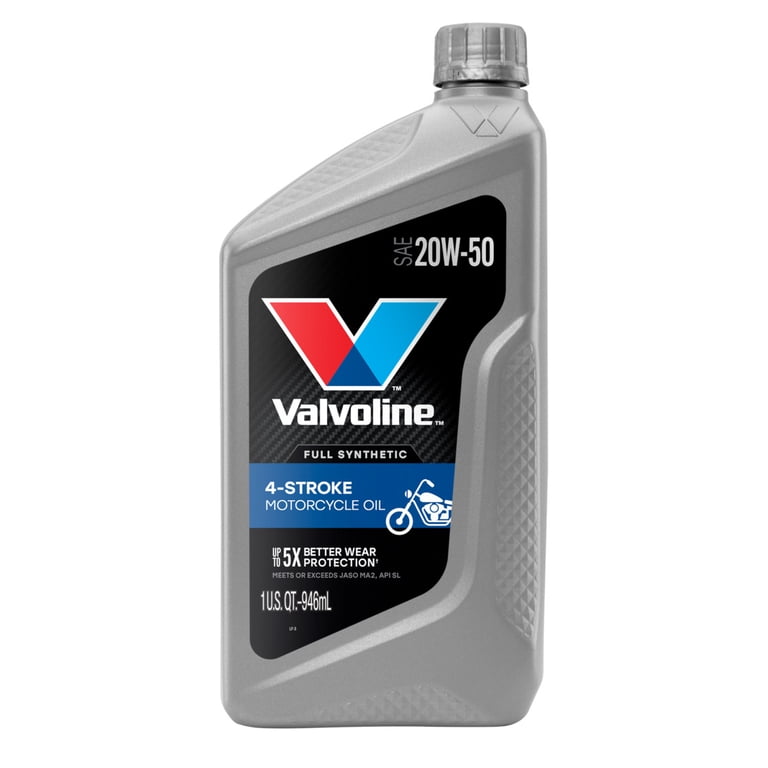 4 pack) Valvoline 4-Stroke Motorcycle Full Synthetic 20W-50 Motor
