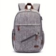 thumbnail image 1 of 1pc Preppy Backpack, Student Computer Bag, Foldable Waterproof Travel Backpack, Business Bag With USB Charging Port For Work, Outdoor Large Capacity Bag For Men, 1 of 5